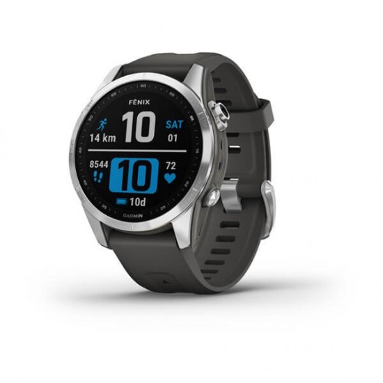 Garmin fēnix® 7S, Silver with Graphite Band